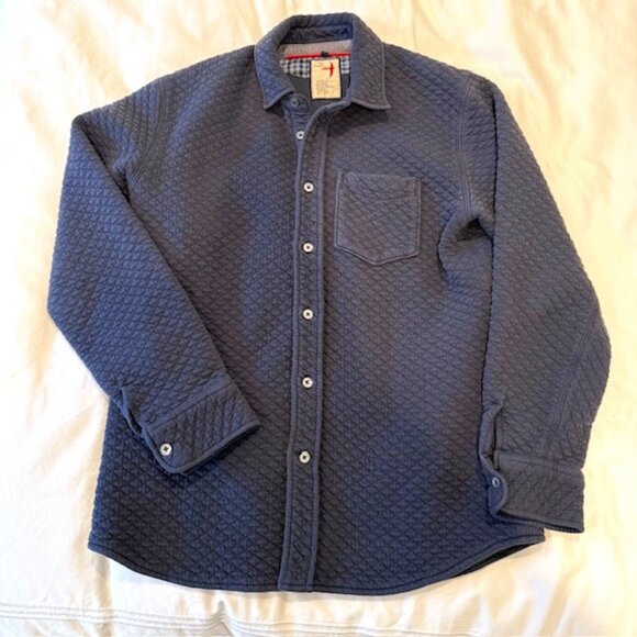 Good condition Relwen Bubble Knit shirt, Men's size medium, Navy - Picture 1 of 5